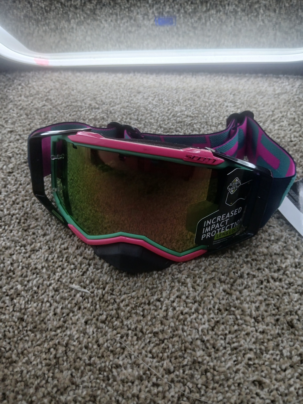 Smith Snow Goggle - Pink and Teal Frame with Mirrored Lens